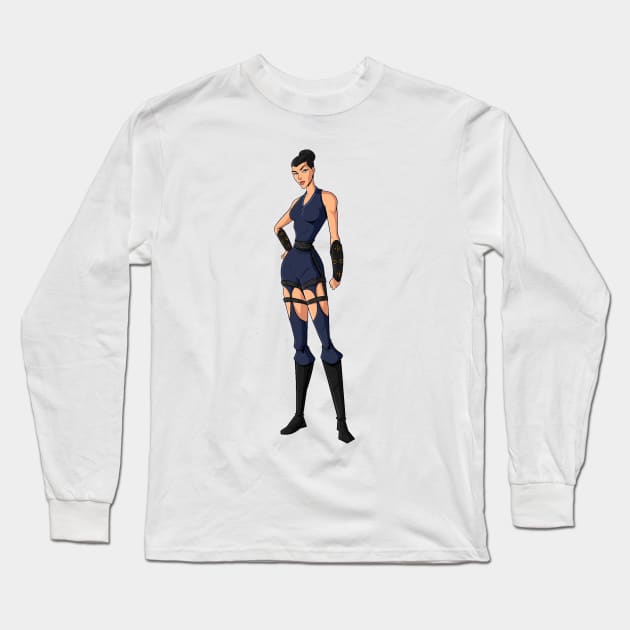 kitana Long Sleeve T-Shirt by dubcarnage